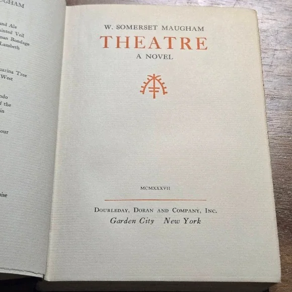 Doubleday Theatre W. Somerset Maugham Book 1st Ed 1937 Gilt Spine - Picture 4 of 9